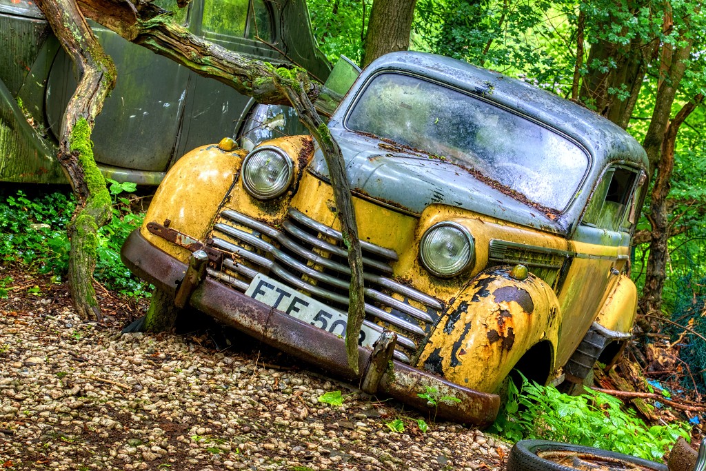 HDR Auto Skulpturen Park museum Neandertal oldtimer urbex decay abandoned derelict abandonne Michael Fröhlich froehlich Duitsland deutschland kunst art